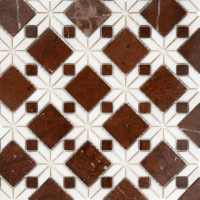 Araro 30x30 cm keramische tegels met bruin marmer mozaïek en geometrisch patroon voor vloertegels en wandtegels