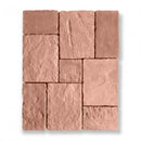 Bourgondische dallen Vicoli Terra module 4 met ruwe, roodbruine tegelstenen