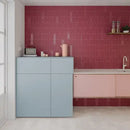 Lichtblauwe kast met vier panelen van Grace Oval Berry 7,5x30
