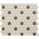 Hexagonale mozaïektegels in wit met grijze accenten van LOH Mayfair 18