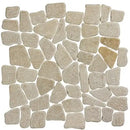 Mosaic van onregelmatige beige stenen tegels in Palladiana Sunset 30x30 cm