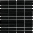 Matte black rectangular mosaic tiles met lichtgrijze voeg voor PARM925 Black Matt uitstraling