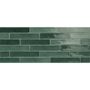 Glanzende donkergroene keramische tegel 5x25 in horizontaal patroon