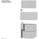 Diagram voor het maken van afgeronde hoeken met Sweet Bars Berry Matt 12,5x25