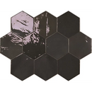 Zellige Hexa Graphite in a sleek honeycomb pattern with stylish black hexagonal tiles