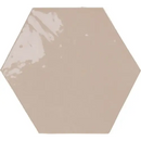 Beige glossy Zellige Hexa Nude 10,8x12,4 keramische tegel in hexagonaal formaat