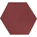 Bordeaux hexagonaal tegel in een effen kleur, Zellige Hexa Wine 10,8x12,4