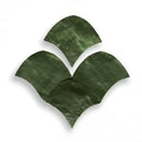 Zelliges Alhambra Alhambra Fishscale 36 Vert Bouteille, vier donkergroene tegels