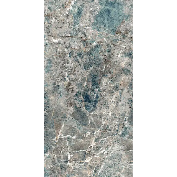 Groene marmeren tegel met witte aderen en glad oppervlak voor Amazonite Glans 60x120 cm
