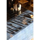 Moderne blauwe Zelliges Alhambra Bleu de Nuit wandtegel, 10x10 cm glanzend