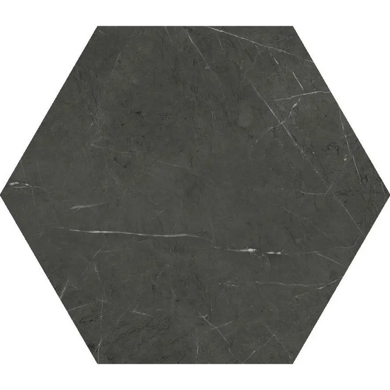 Charcoal hexagon Marquina mat 15x17 tegel met subtiele adering en matte afwerking