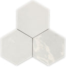 Hexagon Moon White glans 16x18
