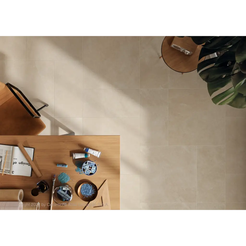 Impact Clay 60x60 rett houten ronde bijzettafel met metalen poten en glazen blad