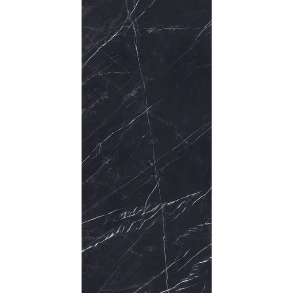 Black marble phone case met witte adering en krassen op de Marquina Black gepolijst 120x280 rett