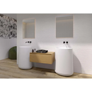 Moderne witte Villore wandtegel mat 60x120 met wastafel en houten lade, 60x120 rett