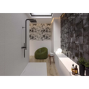 Black marmeren wandtegel met geometrisch patroon in Villore White Swan decor wandtegel 60x120