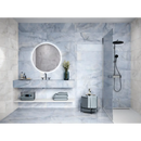 Ronde verlichte spiegel met led lampjes en witte rand, perfect voor Onix Blue Mat 60x120 rett