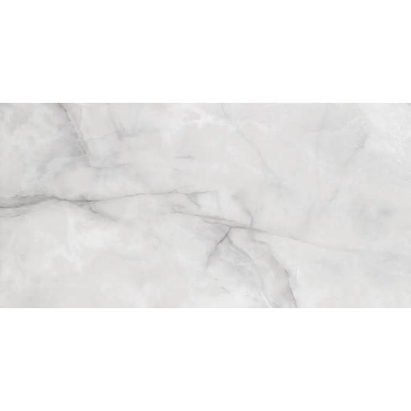 Onix White gepolijst 60x120 rett tafelblad met grijze aders en natuurlijke patronen