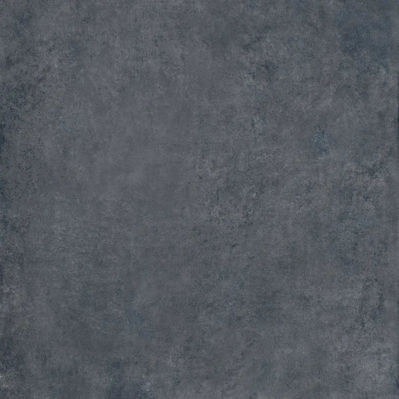 Dark gray textured concrete floor tile Corsocomo Midnight 60x60 rett met speckled patroon