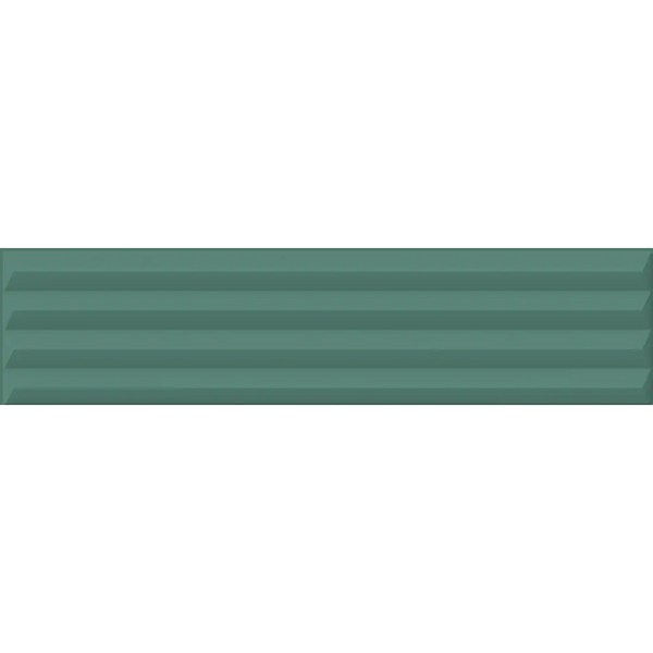 Teal keramische tegel met horizontale groeven voor de Volume Ocean Pyramid mat 6x25