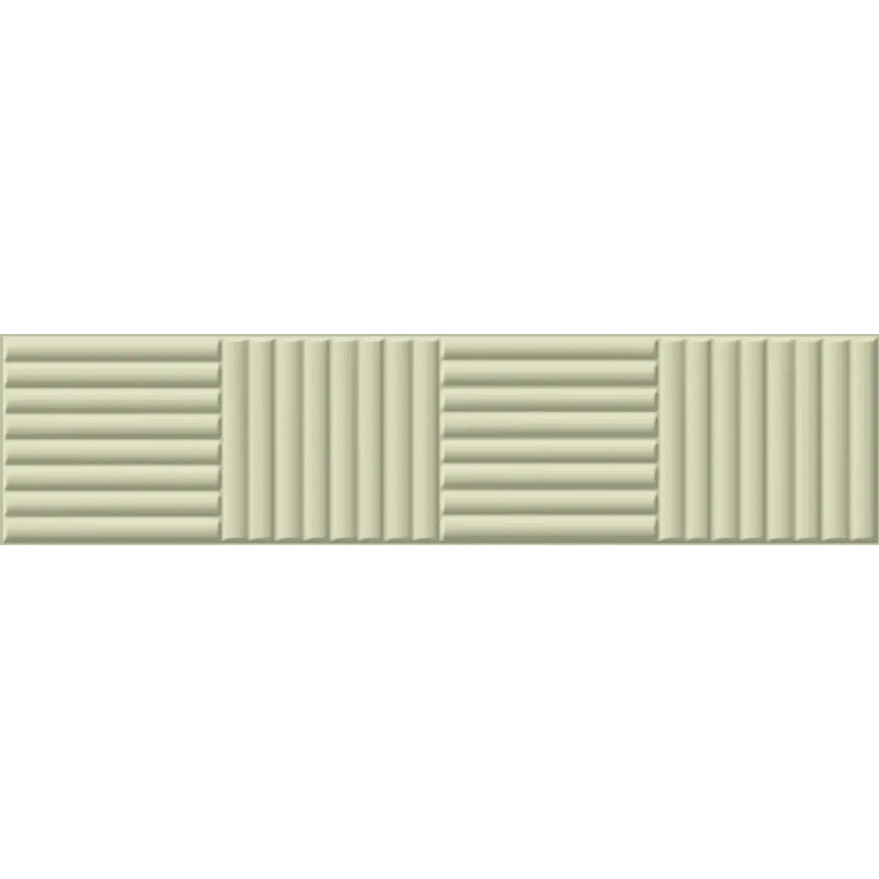 Creamkleurige acoustic foam panel met verticale ribbels voor Volume Sage Bamboemat 6x25