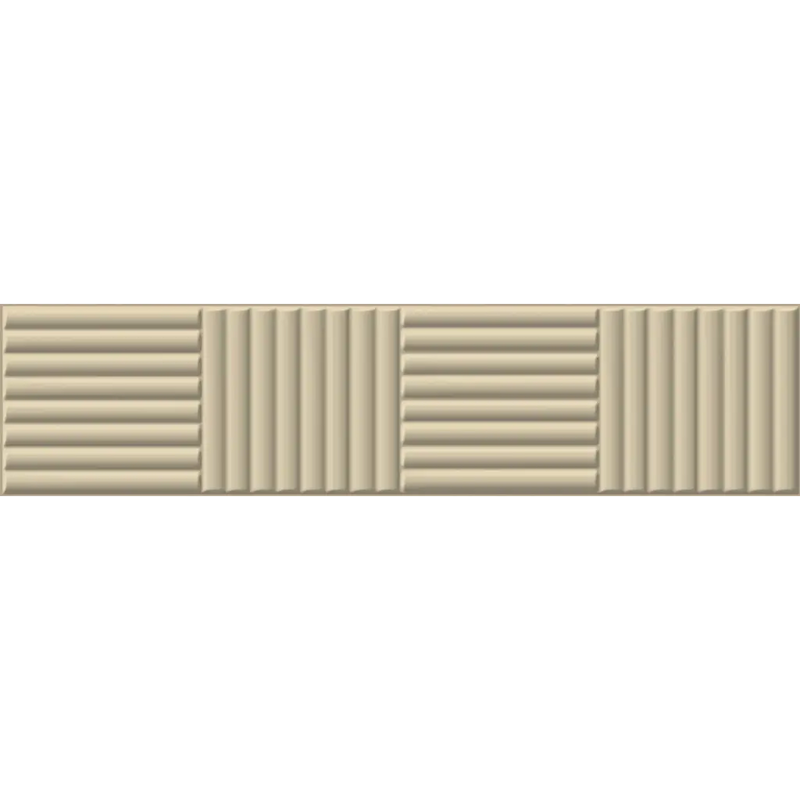 Creamkleurige volume ivory bamboo mat 6x25 met textuur en verticale rijen, zoals een subway tegel