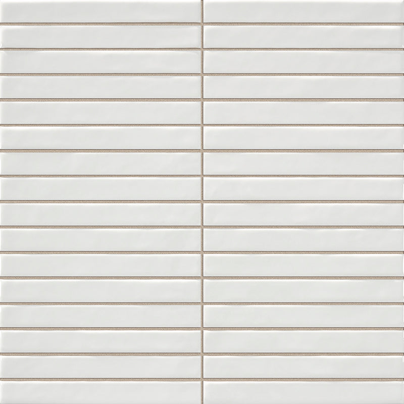 Pencil Kromo White mozaiektegel 35x35cm