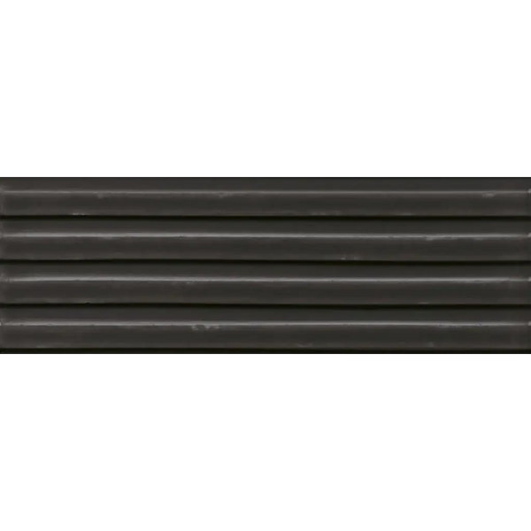 Zwarte Gare Anthracite Glans horizontale lamellenwand met textuur en metalen frame