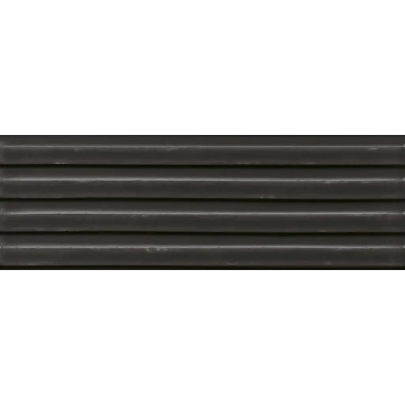 Zwarte Gare Anthracite Glans horizontale lamellenwand met textuur en metalen frame