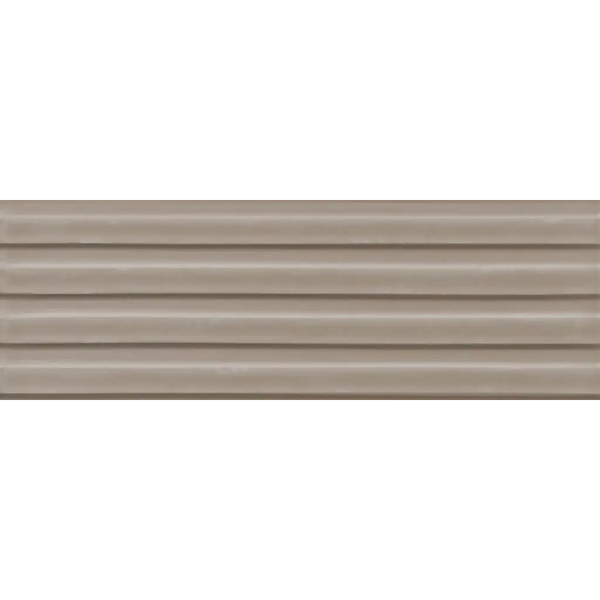 Beige textured Gare Ivory Glans keramische subway tegel met subtiele lineaire patroon