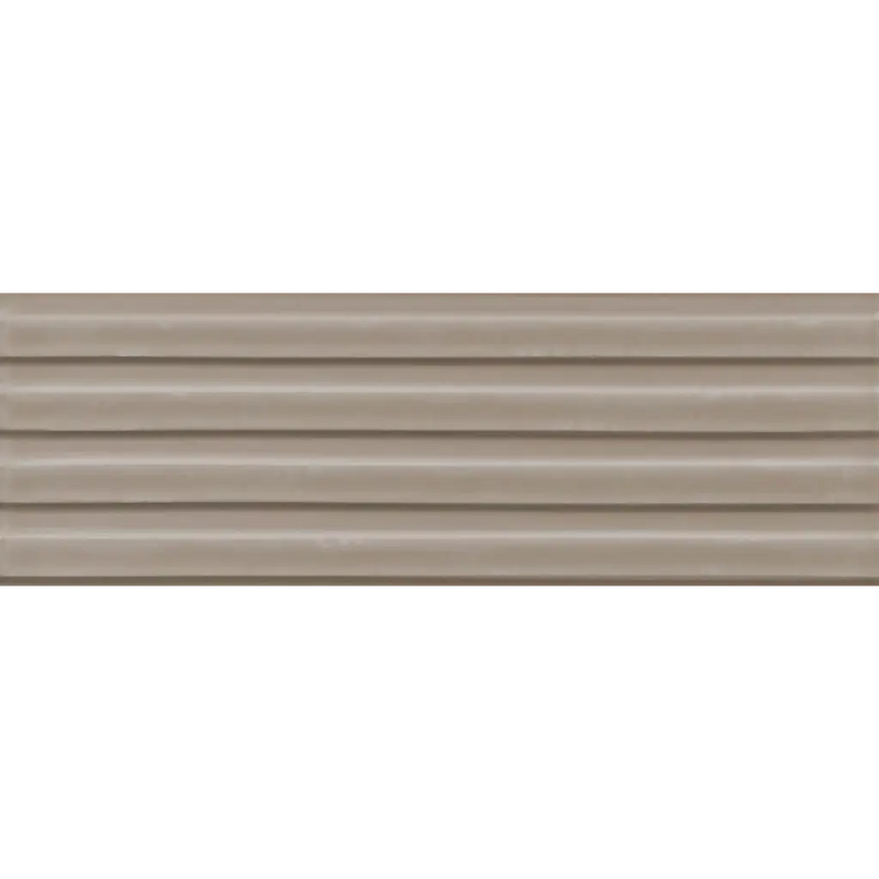 Beige textured Gare Ivory Glans keramische subway tegel met subtiele lineaire patroon