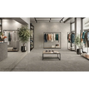 Zwart metalen salontafel met glazen blad en decoraties, duolith marengo 30x60 rett