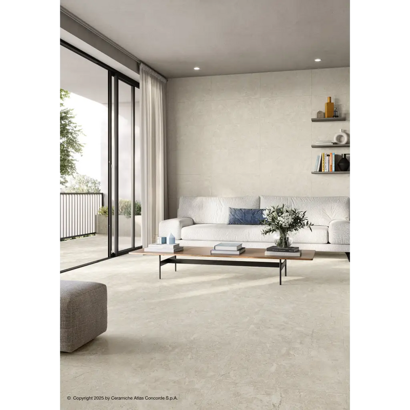 Beige Duolith Wool 30x60 rett vloer met glad oppervlak en natuurlijke steen textuur