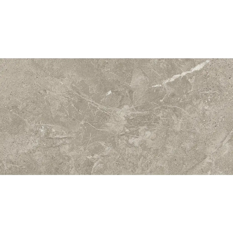 Grijze marmeren tegelvloer met aders en textuur, Duolith Fossil 30x60 anti-slip
