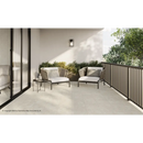 Outdoor patio furniture set met woven wicker en kussens, perfect met Duolith Wool 30x60