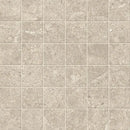 Beige Duolith Ivory Mozaiek 5x5 op net met natuurlijke textuur en subtiele voeglijnen