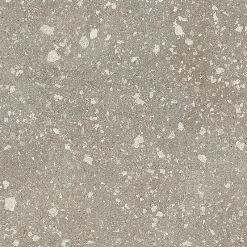 Duolith Terrazzo 60x60 rett vloer met witte spikkels op grijze basis