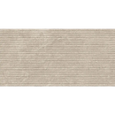 Beige textuur wandtegel Duolith Ivory wandtegel Uneven 40x80 met horizontale lijnen