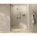 Moderne witte Duolith Ivory Wandtegel Uneven 40x80 in een strakke douchesetting