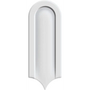 Witte Gala White Glans 8x21 met sierlijke boog en scalloped rand, glad oppervlak