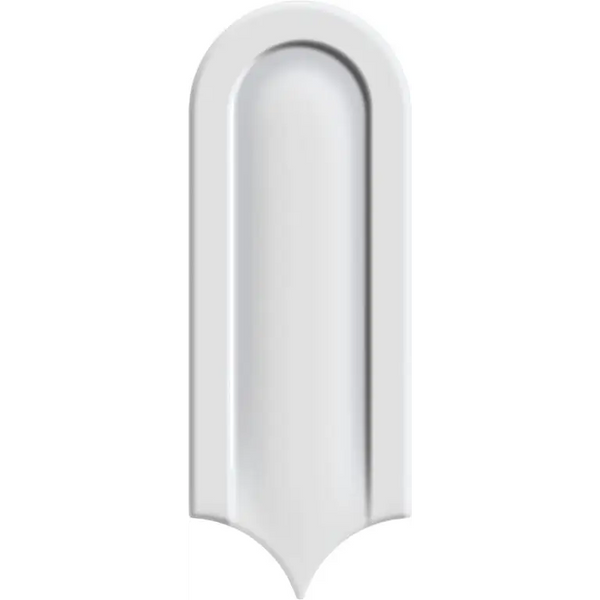 Witte Gala White Glans 8x21 met sierlijke boog en scalloped rand, glad oppervlak