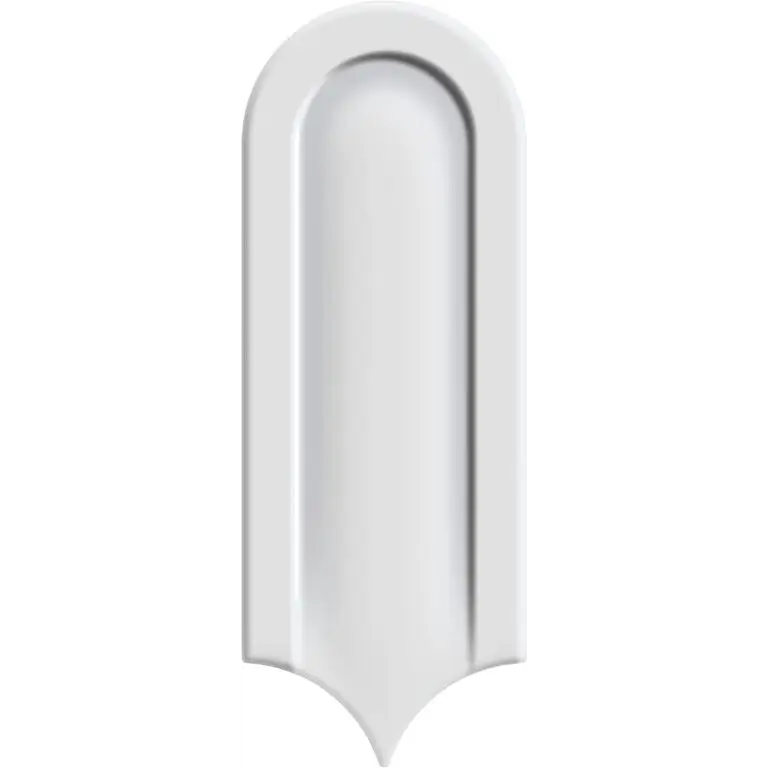 Witte Gala White Glans 8x21 met sierlijke boog en scalloped rand, glad oppervlak