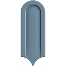 Blauwe keramische tegel Gala Aqua Glans 8x21 met schildvormige top en puntige onderkant