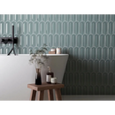 Groene Gala Sage glans 8x21 behang met witte voeglijnen, modern design