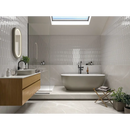 Witte marmeren vrijstaande badkuip met modern ontwerp en glazen douchewand, Gala Pearl Glans 8x21