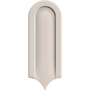 Satin nickel decoratieve boogtegel Gala Ivory Glans 8x21 met gladde, gebogen vorm