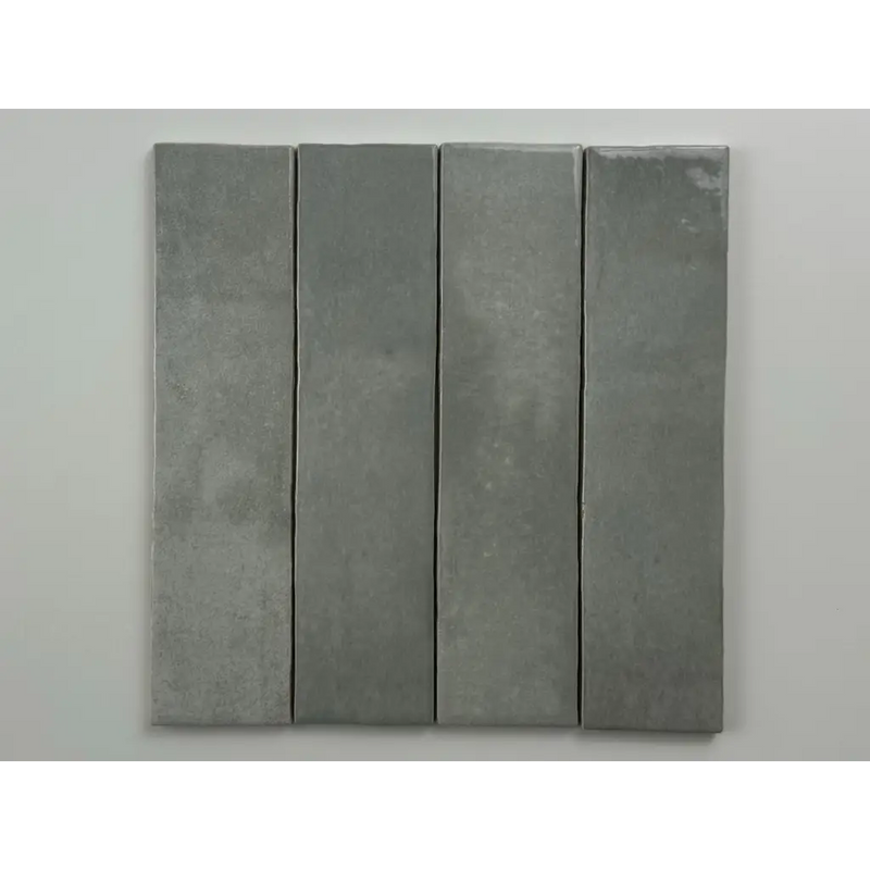 Grijze tegels glans 6x24,6 met glad oppervlak en natuurlijke textuur voor trend tegels