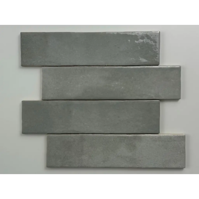 Grijze trend tegels met glans en glad afwerking, 6x24,6 cm, natuurlijke textuur