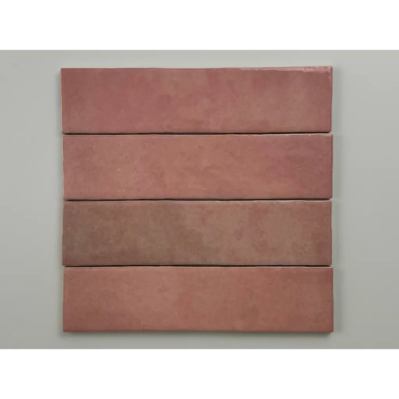 Terracotta trend tegels roze glans 6x24,6 met glad afwerking en aardetinten