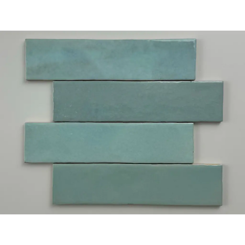 Trend tegels licht blauw glans 6x24,6 met glanzende licht blauwe keramische tegels